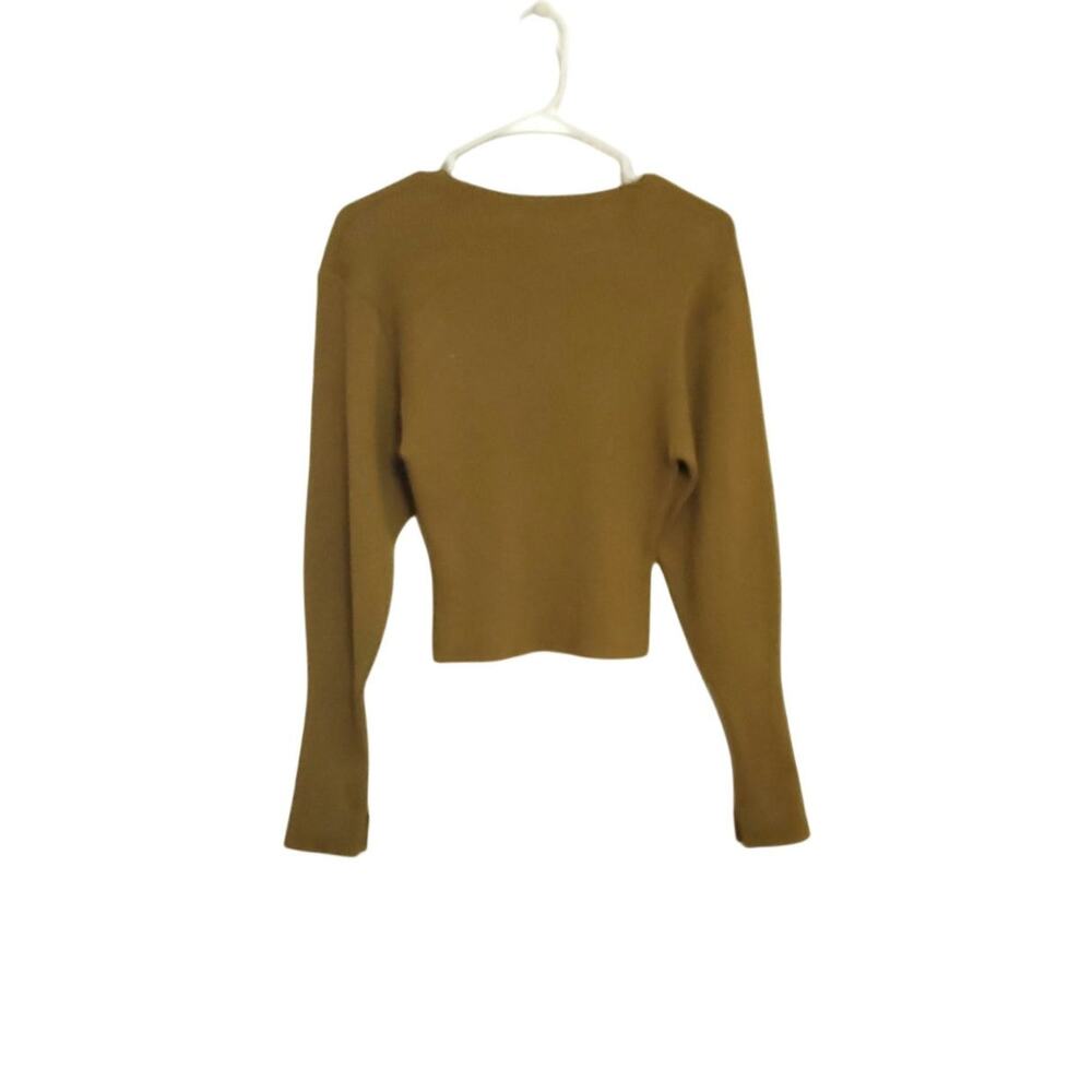 & OTHER STORIES Khaki Ribbed Rib Knit Sweater Top - Picture 11 of 12